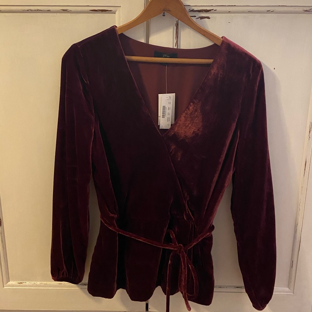 JCrew velvet blouse